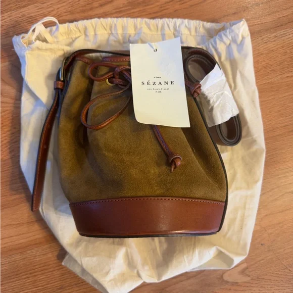 Sézane NWT Farrow Mini Bag in Multi Taupe - Picture 6 of 7